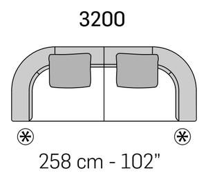 Aura Sofa by Nicoline, size drawing 3