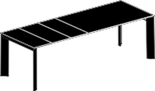 Core Dining Table by Bontempi, size drawing: 55.18 · XXL 140