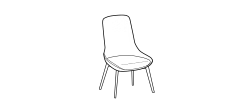 Linear Chair by Ditre Italia, size drawing: Chair Linear