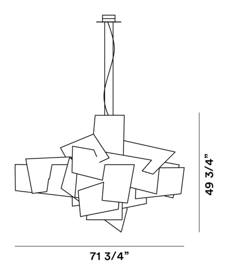 Big Bang Pendant Lamp by Foscarini, size drawing: Big Bang XL