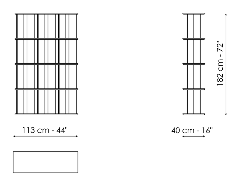 Dogma Bookshelf by Bonaldo, size drawing: Dogma 113