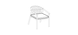 Isamu Outdoor Dining Chair by Ditre Italia, size drawing: Outdoor seat cushion chair Isamu