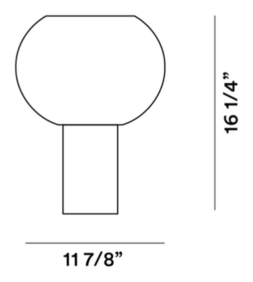 Buds 3 Table Lamp by Foscarini, size drawing