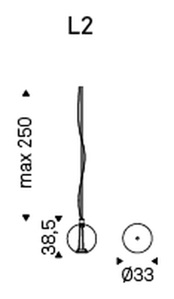 Paris Pendant Lamp by Cattelan Italia, size drawing 4