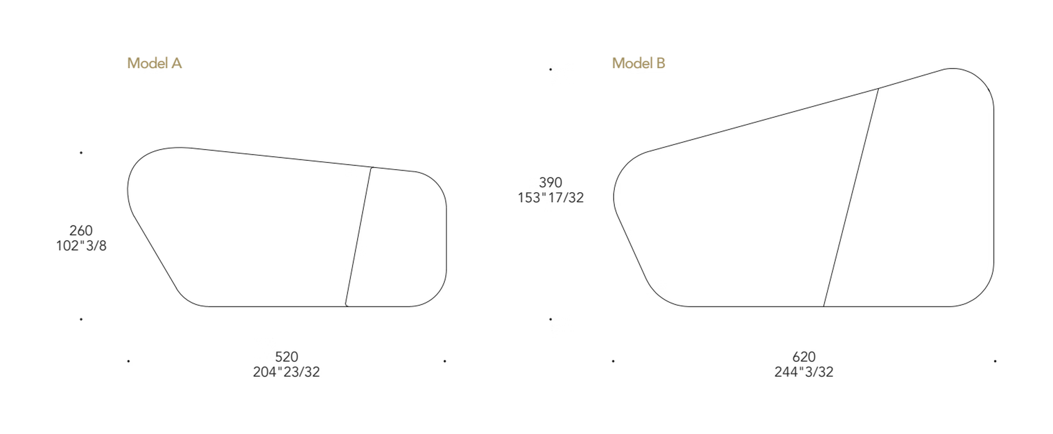 Seventy 01 Rug by Reflex, size drawing