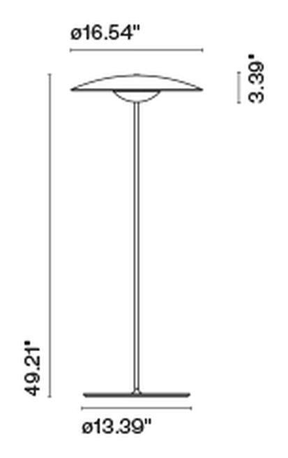 LED-Ginger Floor Lamp P by Marset, size drawing