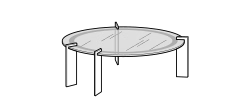 Aulos Coffee Table by Ditre Italia, size drawing: Wide coffee table