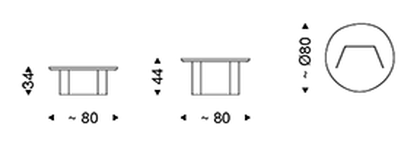 Standard Coffee Table by Cattelan Italia, size drawing 1