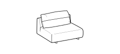 Atlantis Sofa by Ditre Italia, size drawing: 1-seat central element