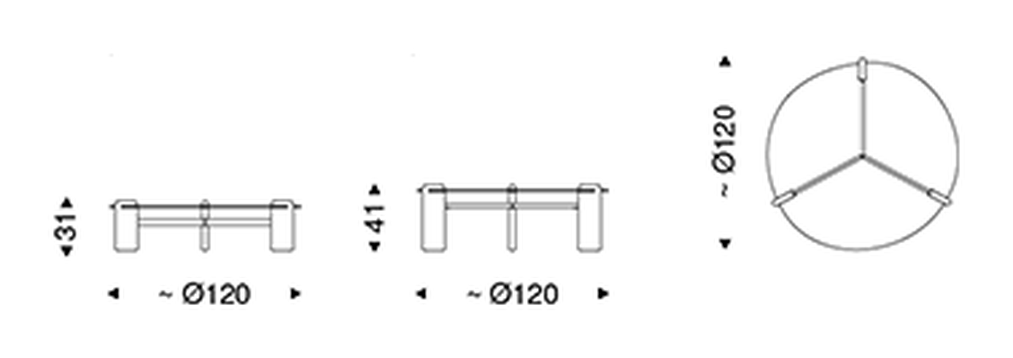 Lagoon Coffee Table by Cattelan Italia, size drawing 2