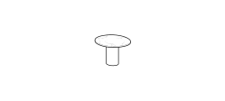 Arcade Coffee Table by Ditre Italia, size drawing: Round coffee table diam.50 with high lacquered base and marble top