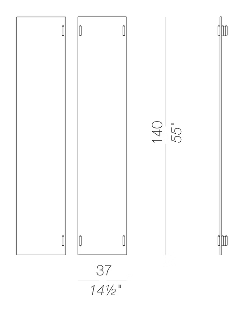 Wod Wooden Space Divider H140 by LaPalma, size drawing