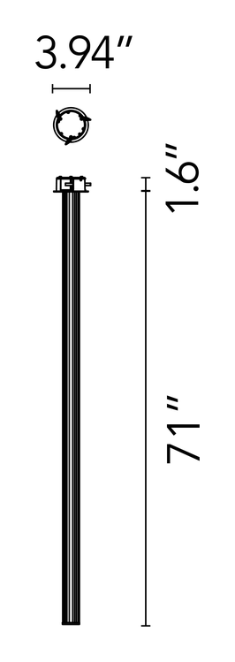 The Glowing Track Vertical System by Flos, size drawing 2