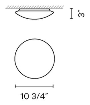 Puck Wall and Ceiling Light by Vibia, size drawing: Model 5412