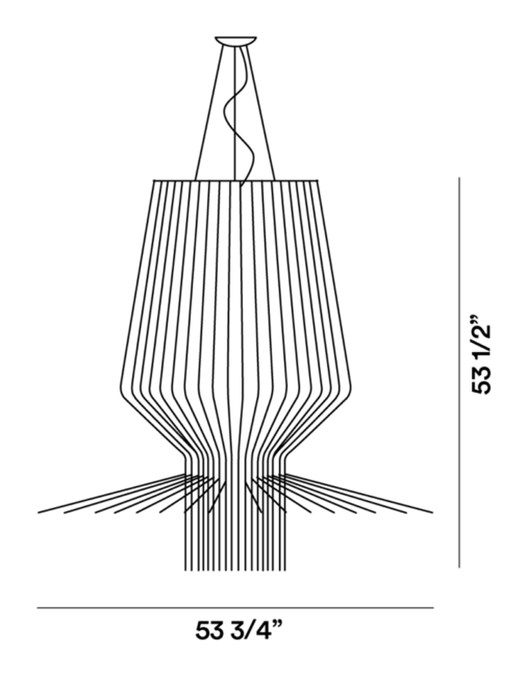Allegro Assai Pendant Lamp by Foscarini, size drawing