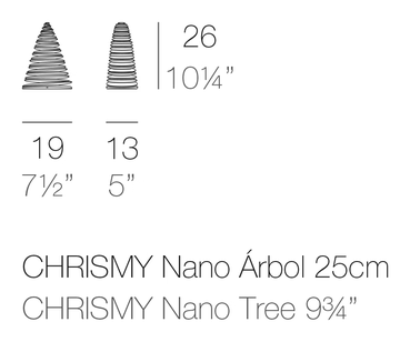 Chrismy Decorative Tree by Vondom, size drawing