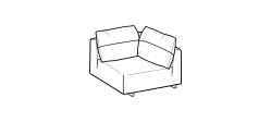 Atlantis Sofa by Ditre Italia, size drawing: Square corner