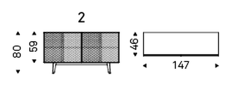 Absolut Sideboard by Cattelan Italia, size drawing 1