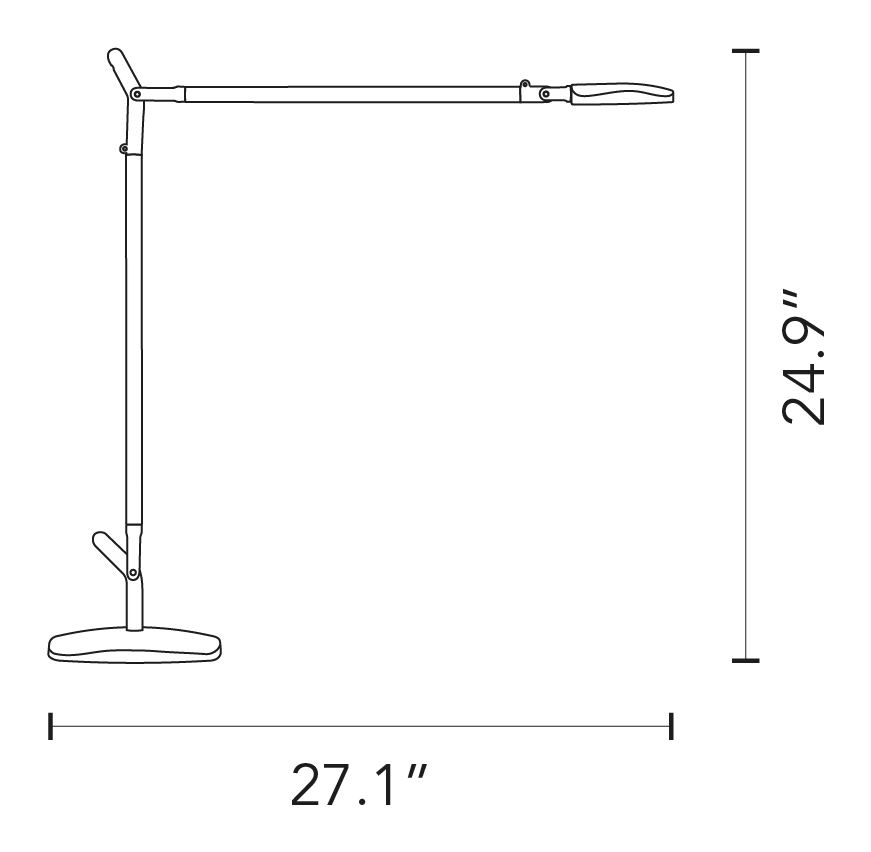 Volée Table Lamp by Fontana Arte, size drawing