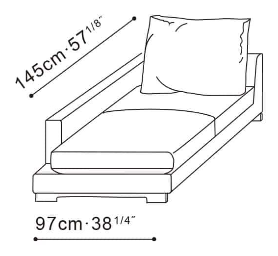 LazyTime Small Sofa by Camerich, size drawing: C0150027
