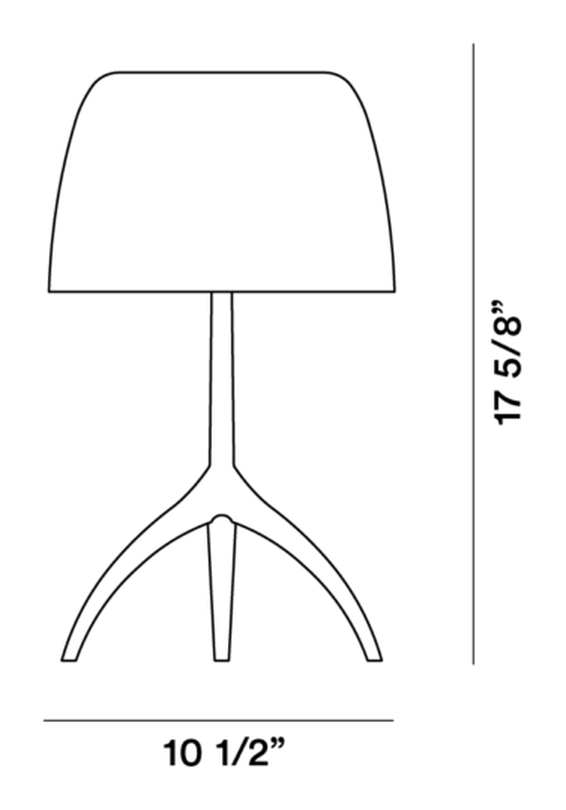 Lumiere 30th Table Lamp by Foscarini, size drawing: Lumiere Grande