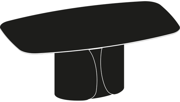 Talos Dining Table by Bontempi, size drawing: 54.56