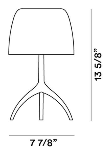 Lumiere 30th Table Lamp by Foscarini, size drawing: Lumiere Piccola