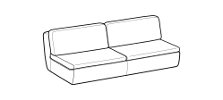 Deck Sofa by Ditre Italia, size drawing: 3-seat maxi central element