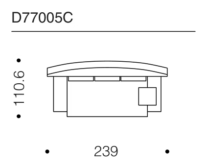 Wow Sofa by Driade, size drawing: D77005C