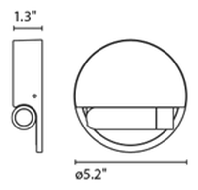 Ledtube Wall Lamp R by Marset, size drawing: Left