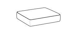 Isla Sofa by Ditre Italia, size drawing: Rectangular base 180x130