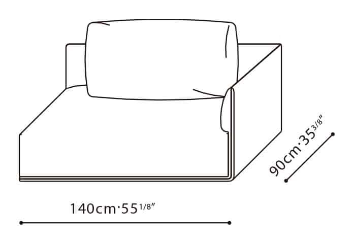 Elan-35 Sofa by Camerich, size drawing: C01F0205
