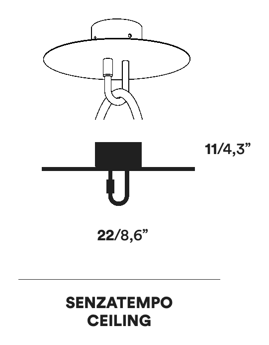 Senzatempo Coat Rack by Opinion Ciatti, size drawing: SENZATEMPO CEILING