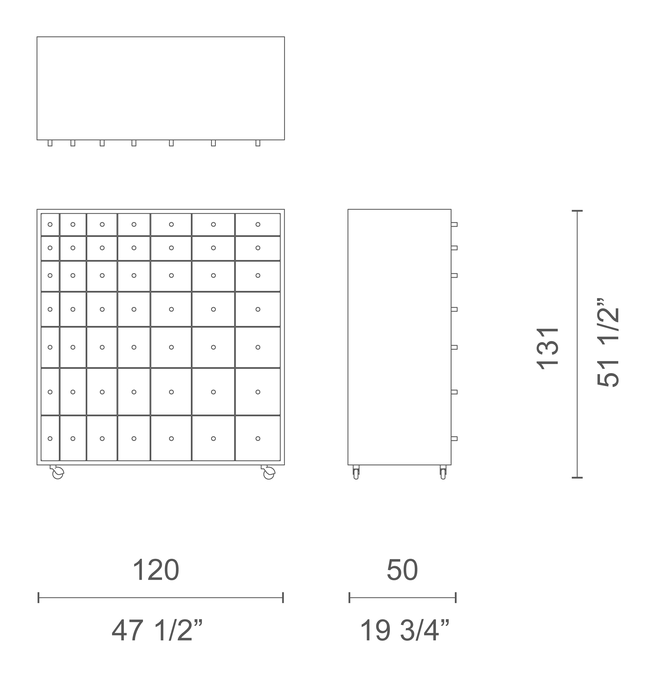 Progetti Compiuti Cabinet by Cappellini, size drawing: PC_12