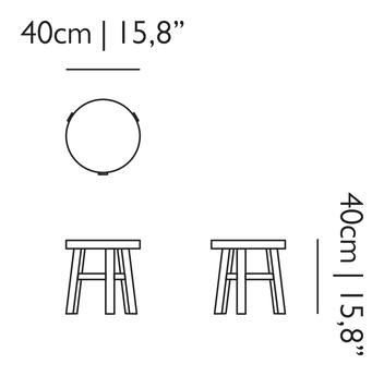Common Comrades Side Table by Moooi, size drawing: Merchant
