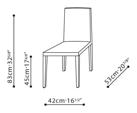 Origin Chair by Camerich, size drawing