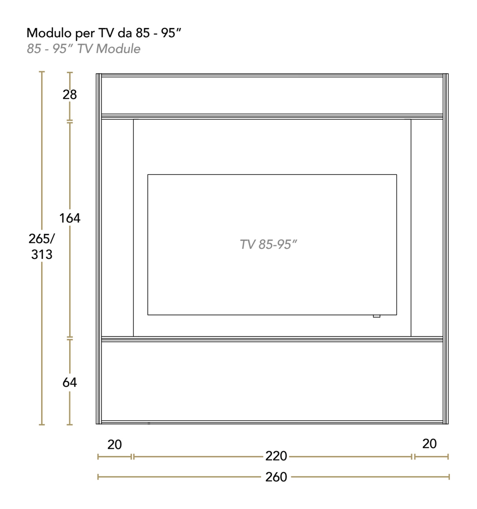 Wally Living Wall Unit by Reflex, size drawing 5