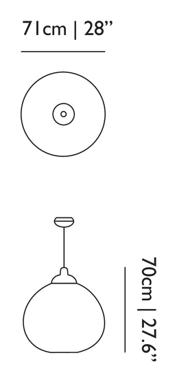 Non Random Pendant Lamp by Moooi, size drawing: D71