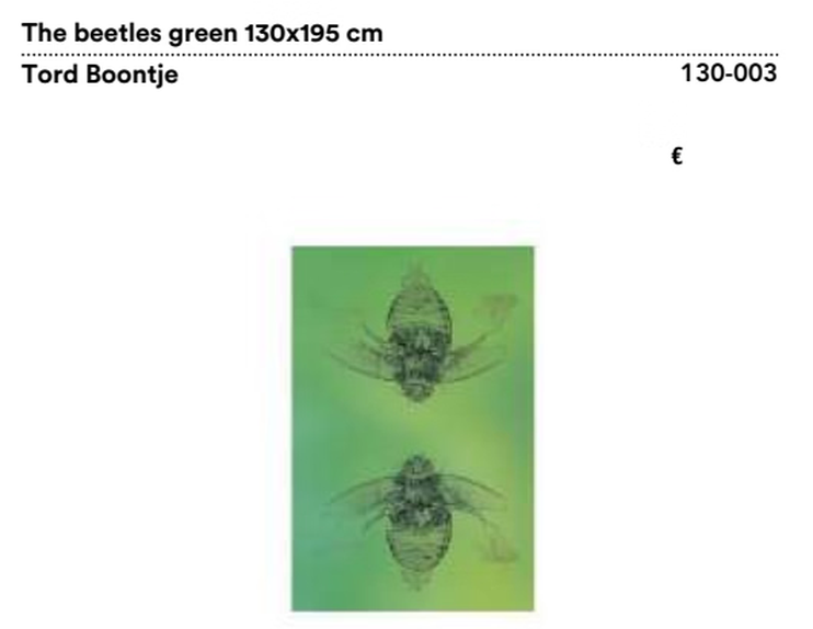 Tapestry Wall Art by Moroso, size drawing: The beetles green