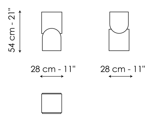 Vague Magazine Rack by Bonaldo, size drawing: Vague high