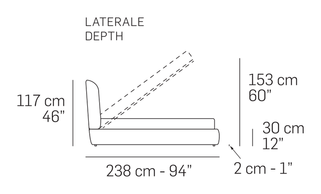 Rubicon High Bed by Nicoline, size drawing 1