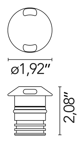 Landlord Ground Ø49 Beam Recessed Light by Flos, size drawing: Landlord Ground Ø49 2 Beam