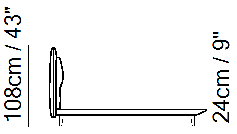 Campus Bed by Natuzzi Italia, size drawing
