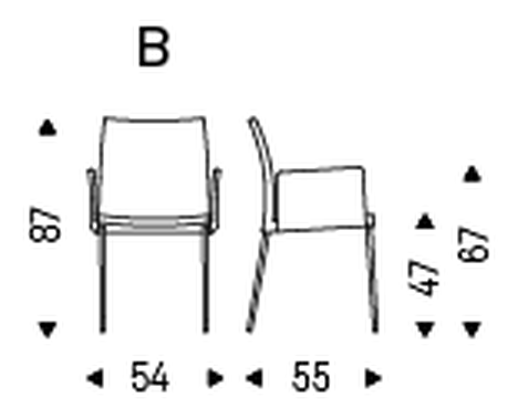 Anna Dining Chair by Cattelan Italia, size drawing 2