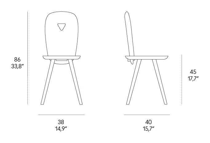 La Dina Chair by Casamania, size drawing