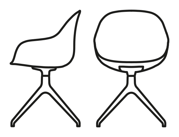 Academy Armchair, Swivel by Connubia, size drawing
