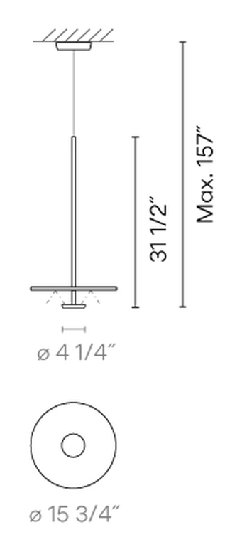 Flat Lighting Collection by Vibia, size drawing: Model 5935