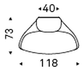 Storm Desk by Cattelan Italia, size drawing 2