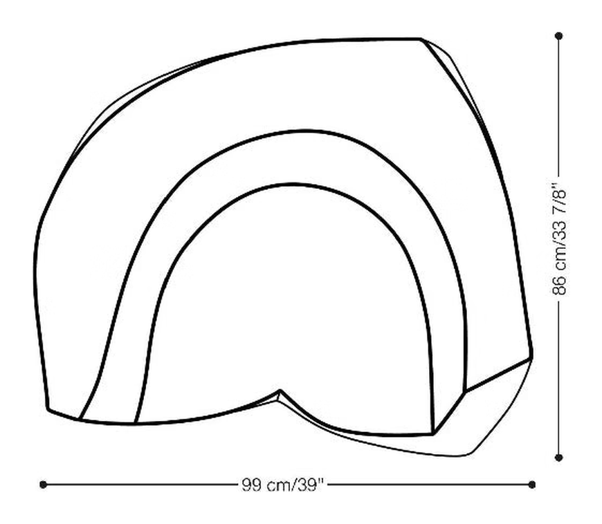 Gehry Easy Chair by Heller, size drawing 3