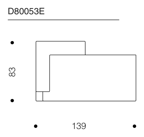Hall Sofa by Driade, size drawing: D80053E